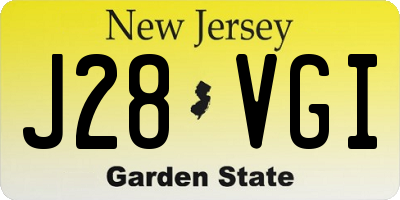 NJ license plate J28VGI