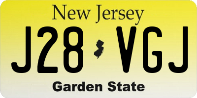 NJ license plate J28VGJ