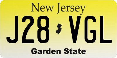 NJ license plate J28VGL