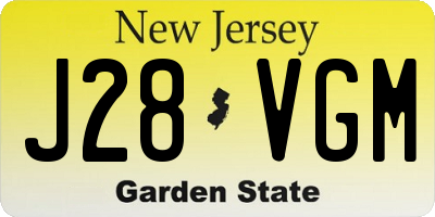 NJ license plate J28VGM