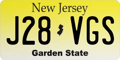 NJ license plate J28VGS