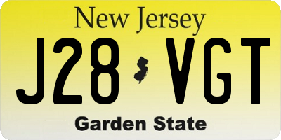 NJ license plate J28VGT