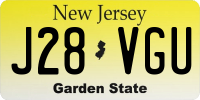 NJ license plate J28VGU