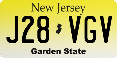 NJ license plate J28VGV