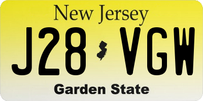 NJ license plate J28VGW