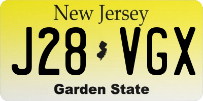 NJ license plate J28VGX