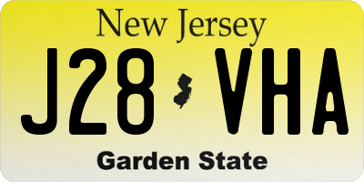 NJ license plate J28VHA