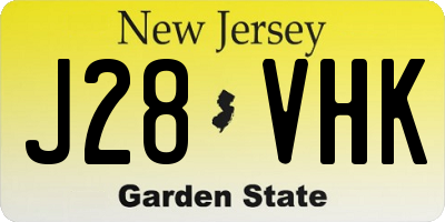 NJ license plate J28VHK