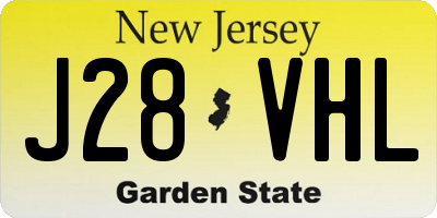 NJ license plate J28VHL