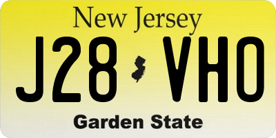 NJ license plate J28VHO