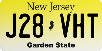 NJ license plate J28VHT