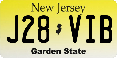 NJ license plate J28VIB