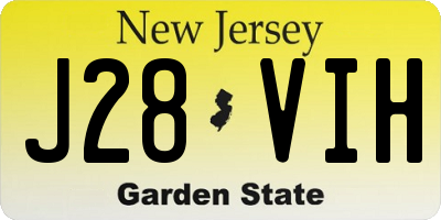 NJ license plate J28VIH