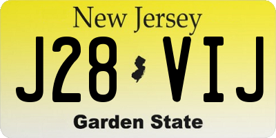 NJ license plate J28VIJ