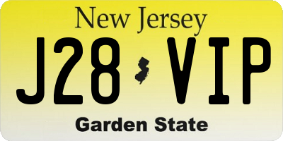 NJ license plate J28VIP