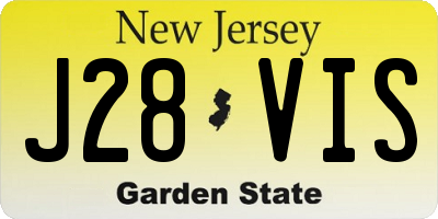 NJ license plate J28VIS