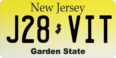 NJ license plate J28VIT