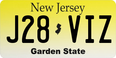 NJ license plate J28VIZ