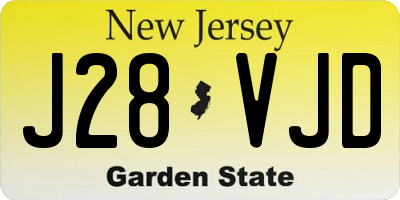 NJ license plate J28VJD