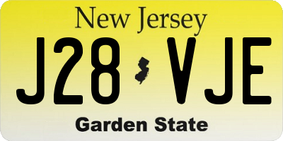 NJ license plate J28VJE