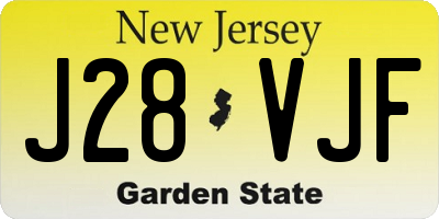 NJ license plate J28VJF