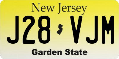 NJ license plate J28VJM