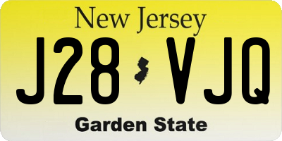 NJ license plate J28VJQ