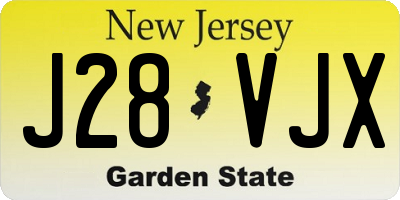 NJ license plate J28VJX
