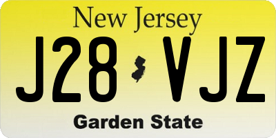 NJ license plate J28VJZ