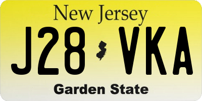 NJ license plate J28VKA