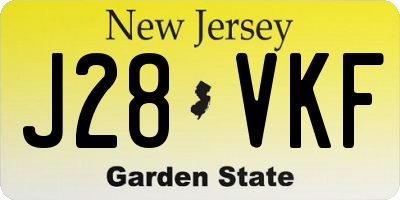 NJ license plate J28VKF