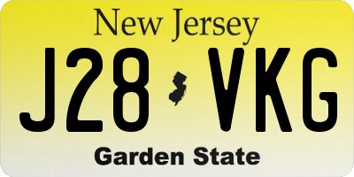 NJ license plate J28VKG