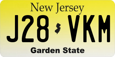 NJ license plate J28VKM