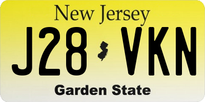 NJ license plate J28VKN