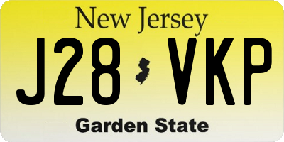 NJ license plate J28VKP