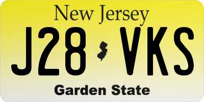 NJ license plate J28VKS