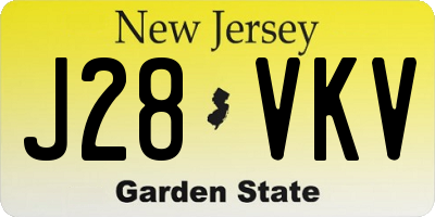 NJ license plate J28VKV