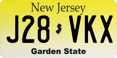NJ license plate J28VKX