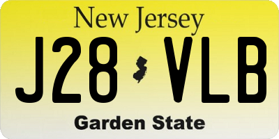 NJ license plate J28VLB
