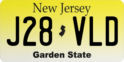 NJ license plate J28VLD