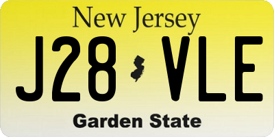 NJ license plate J28VLE
