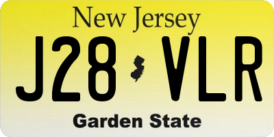 NJ license plate J28VLR