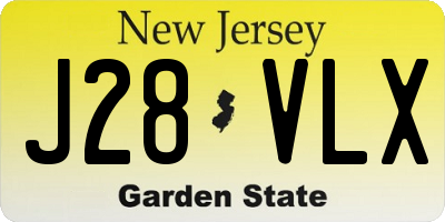 NJ license plate J28VLX