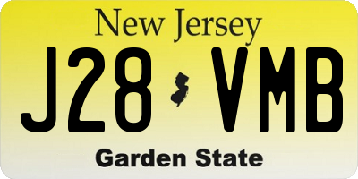 NJ license plate J28VMB