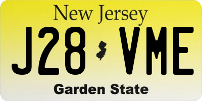 NJ license plate J28VME