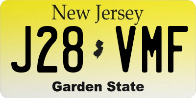 NJ license plate J28VMF