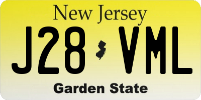 NJ license plate J28VML
