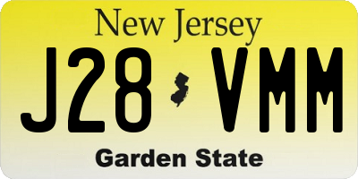 NJ license plate J28VMM