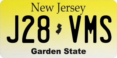 NJ license plate J28VMS