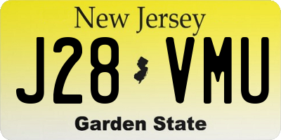 NJ license plate J28VMU